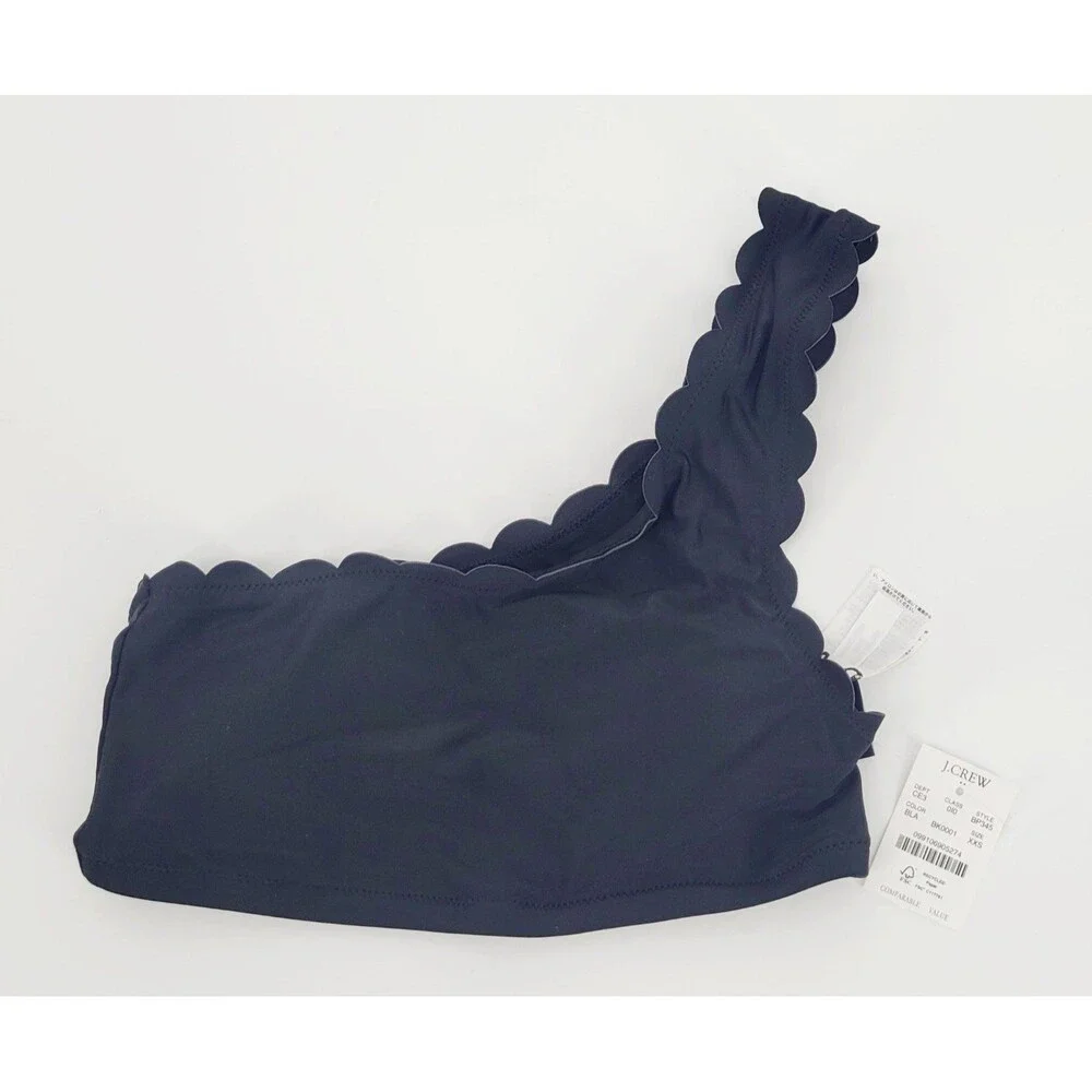 NWT J Crew Scalloped one-shoulder bikini top XXS Retail $64.50